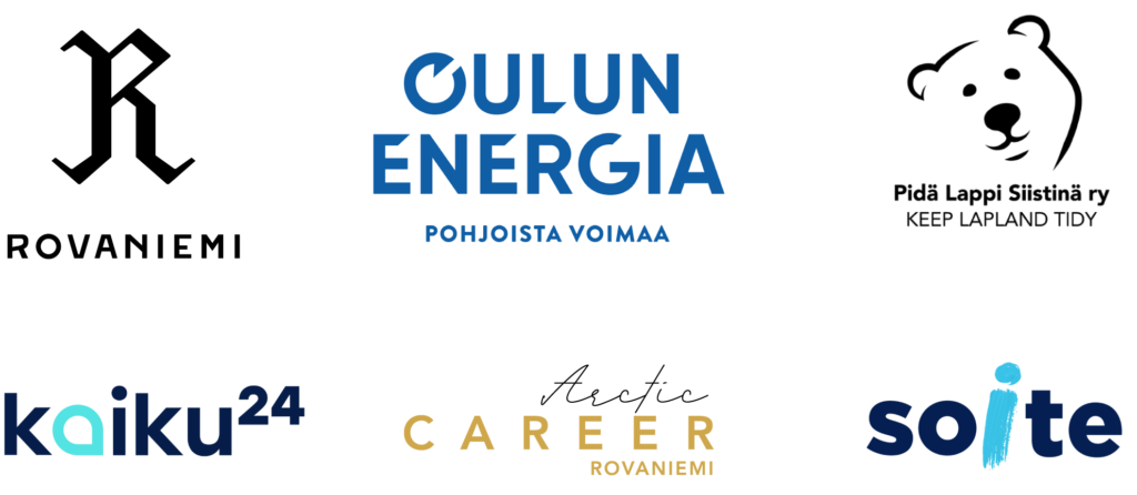 Logoja: Rovaniemi, Arctic Career, Oulun Energia, Kaiku24, Soite, Pidä Lappi Siistinä, Kemijärven lämpö ja vesi.